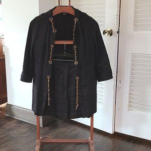 Black Linen short suit